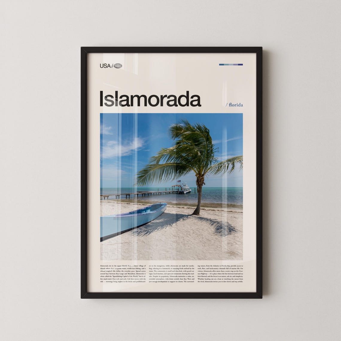 Islamorada Florida Tropical Beach Palm Tree Photo Travel Poster