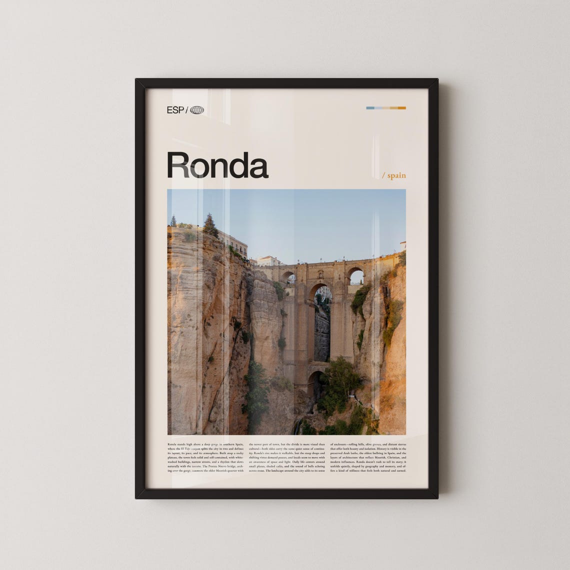 Ronda El Tajo Gorge Cliffs And Bridge Dramatic Andalusia Travel Poster
