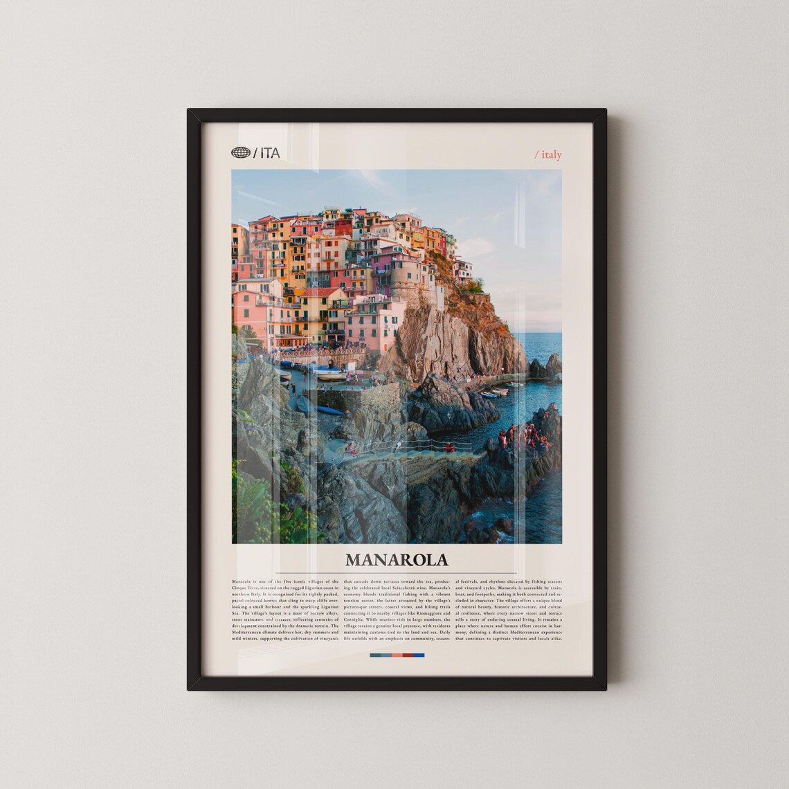 Manarola Cinque Terre Italy Colorful Cliff Village Photo Poster