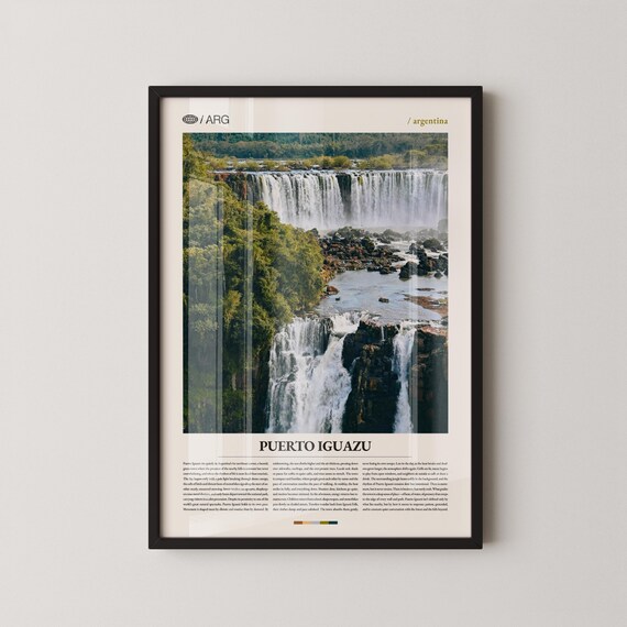 Puerto Iguaz Print Wall Art Poster Argentina Waterfall Photography Iguazu Falls Decor