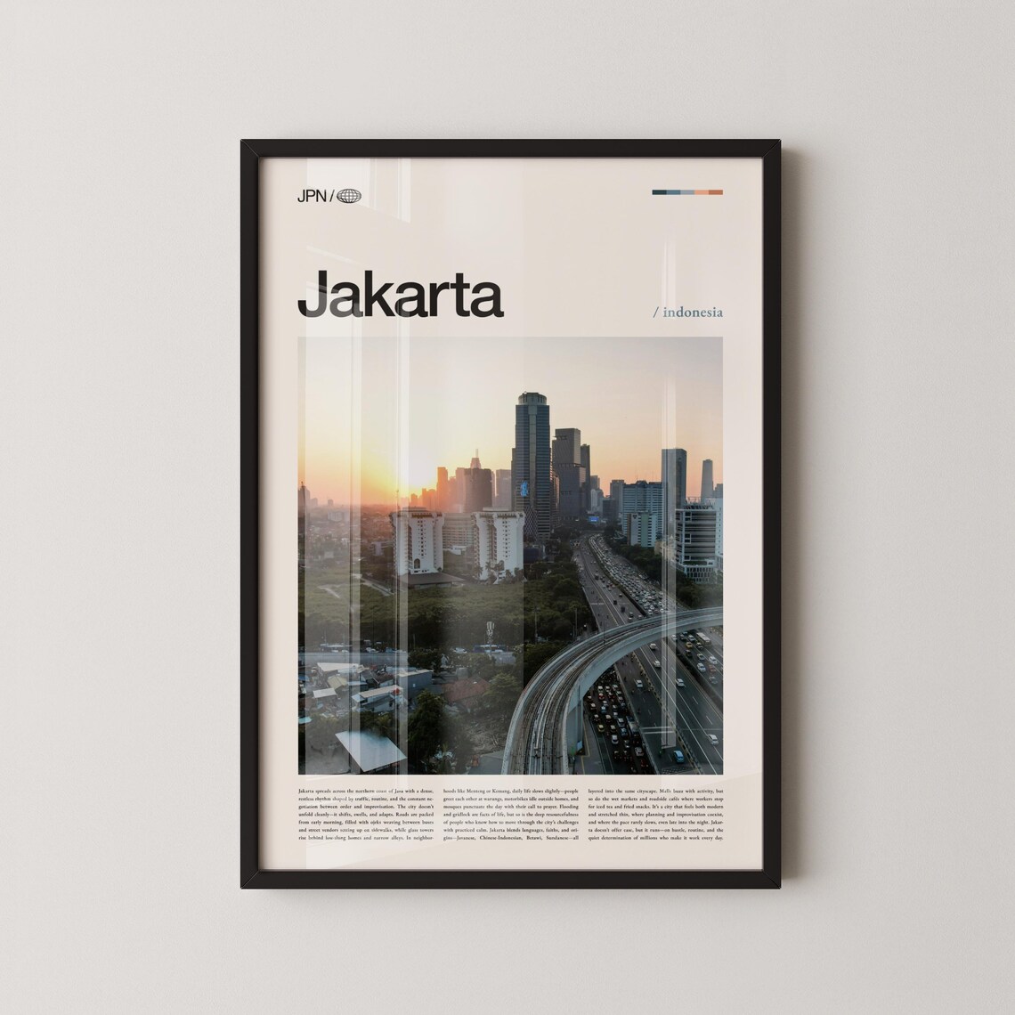Jakarta Skyline Sunset Highway Indonesia Photo Travel Poster