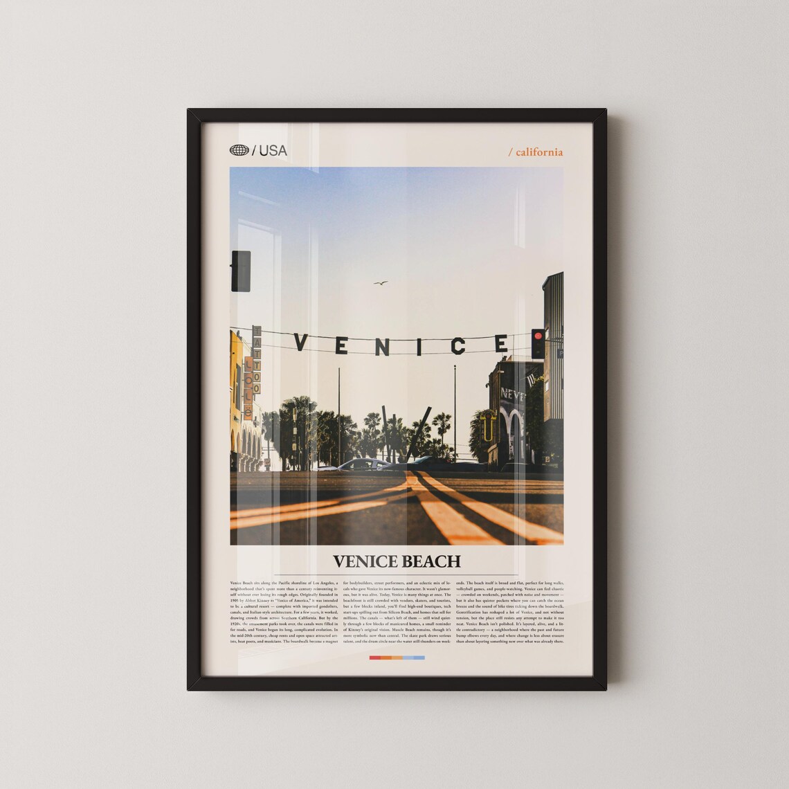 Venice Beach California Iconic Venice Sign Dusk Street Photo Poster