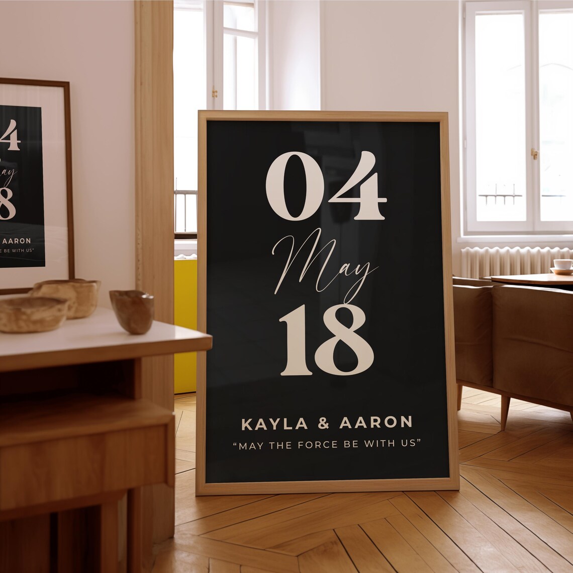Custom Special Date Anniversary Print with Couple Names and Quote - Image 3