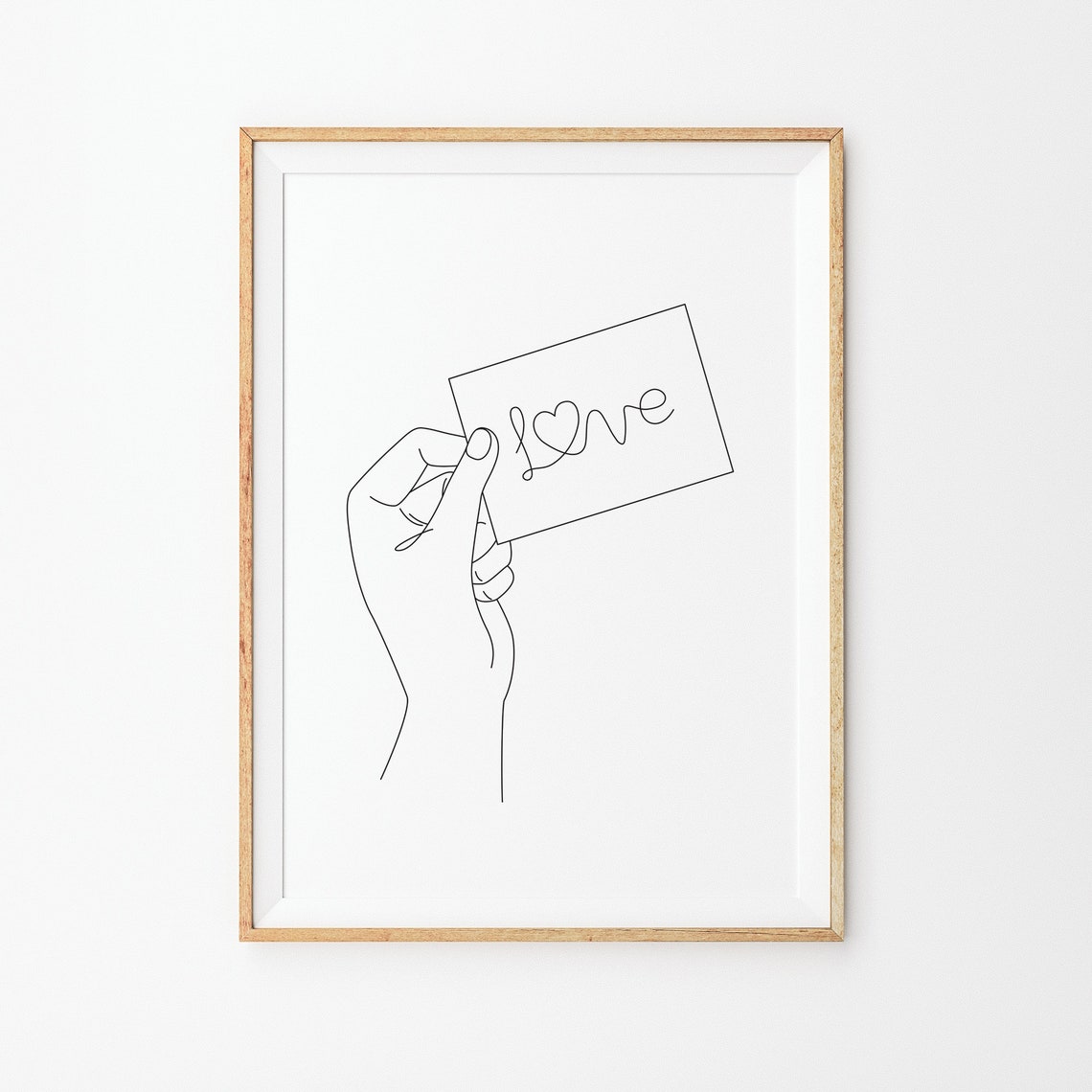 Love Tag Holding Hand Print Line Art Poster Line Print Minimal Line Drawing Black White Art Hand Drawing Art Love