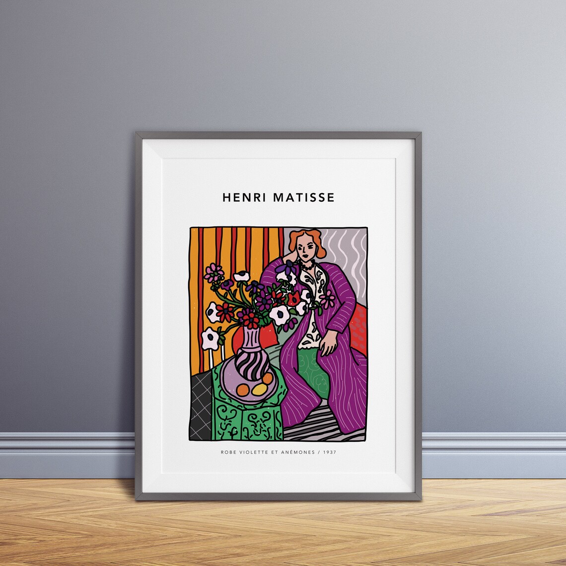 Henri Matisse Robe Violette Anemones 1937 Art Reproduction Poster - Image 3