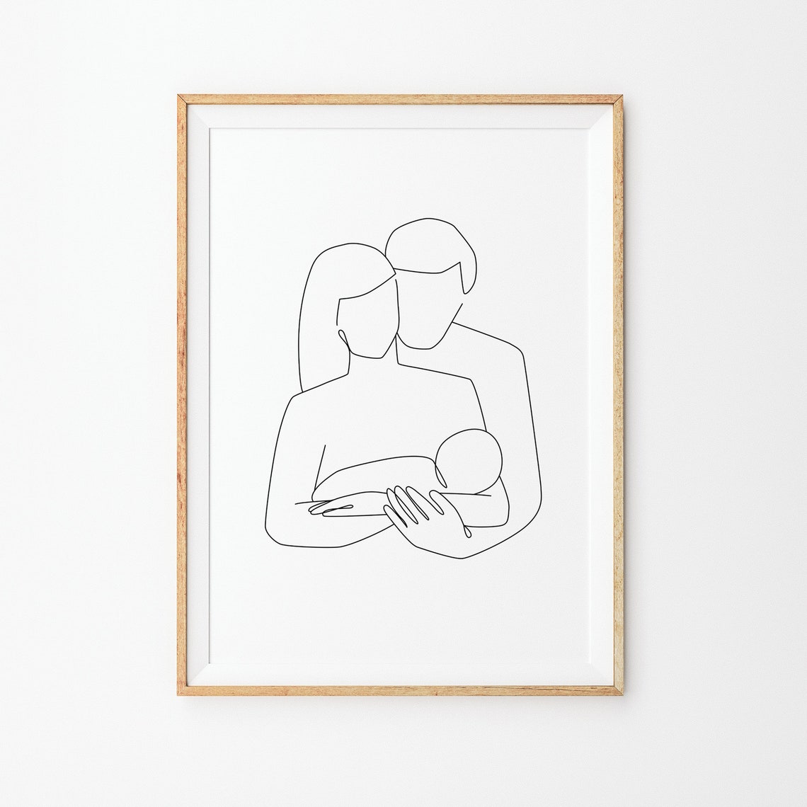 Abstract Family Line Art Print Family Line Drawing Family Portrait Line Art Minimalist Nursery Print Baby Art Baby Shower - Image 3