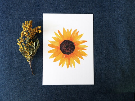 Tournesol Watercolor Map Poster, Wall Art Print