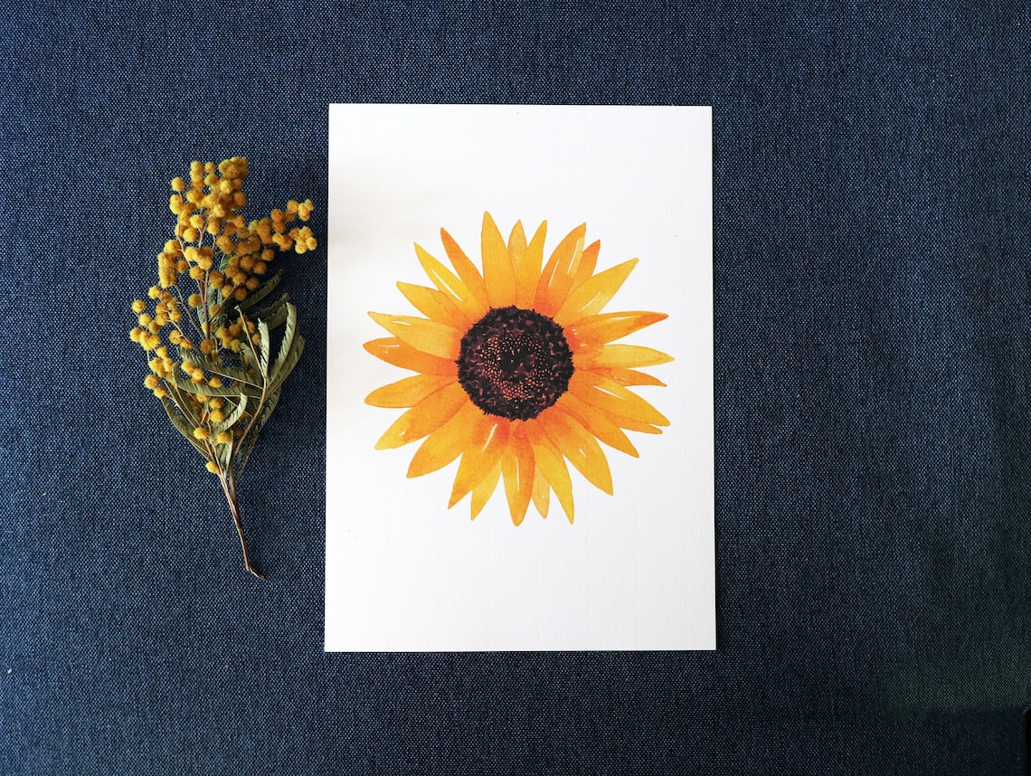Tournesol Watercolor Map Poster, Wall Art Print