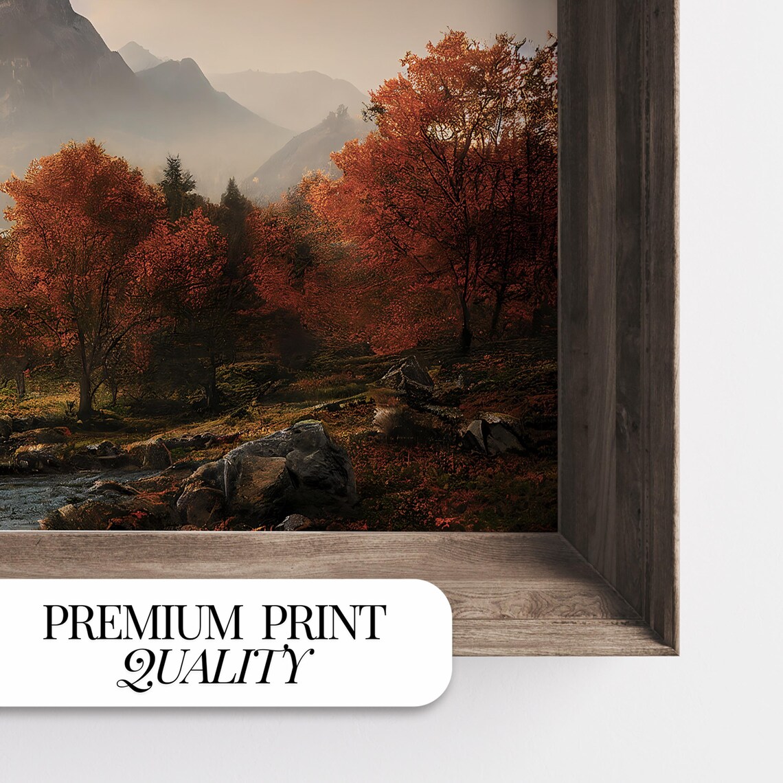 Fall Landscape Art Print, Autumn Mountain Scene - Image 2