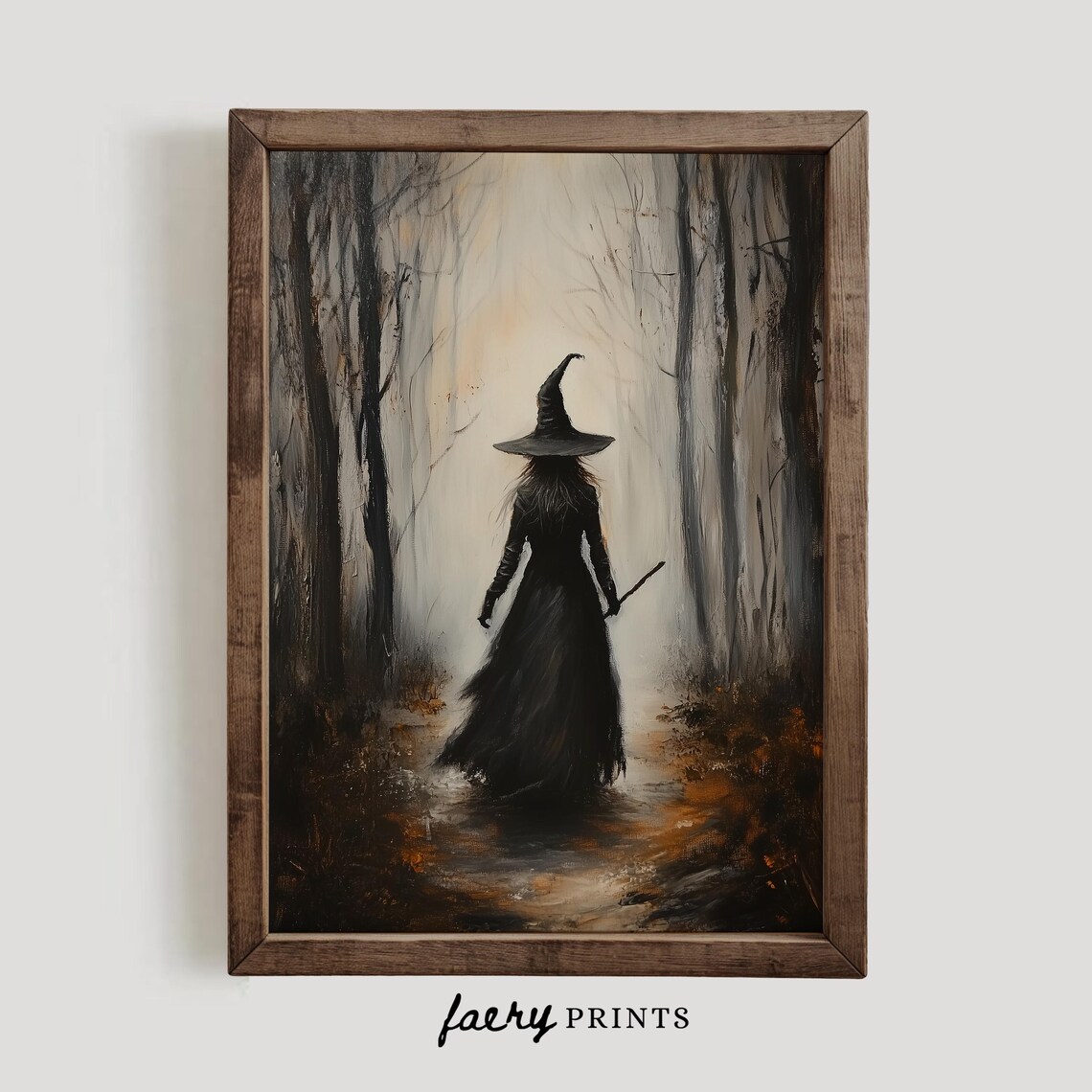 Vintage Witch Wall Art, Halloween Decor Print - Image 2