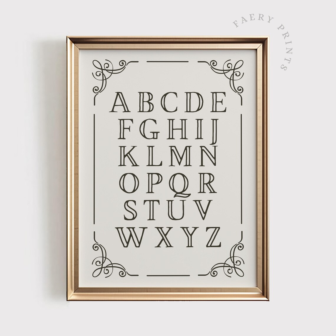 Vintage ABC Alphabet Letters With Ornate Corners Nursery Art Poster - Image 5