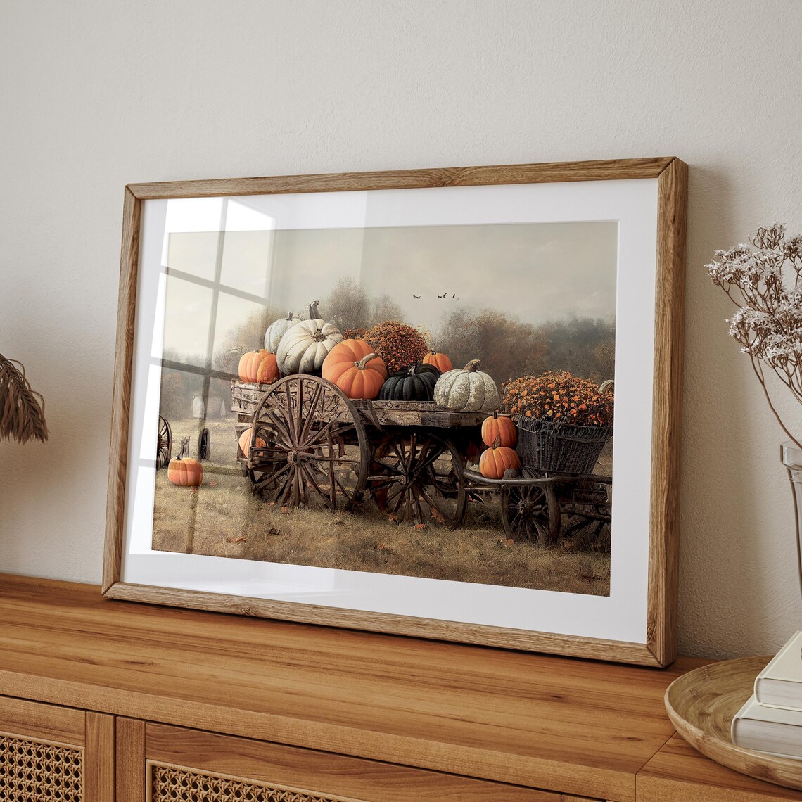 Pumpkin Wagon Art Print, Autumn Landscape Farmhouse - Image 5