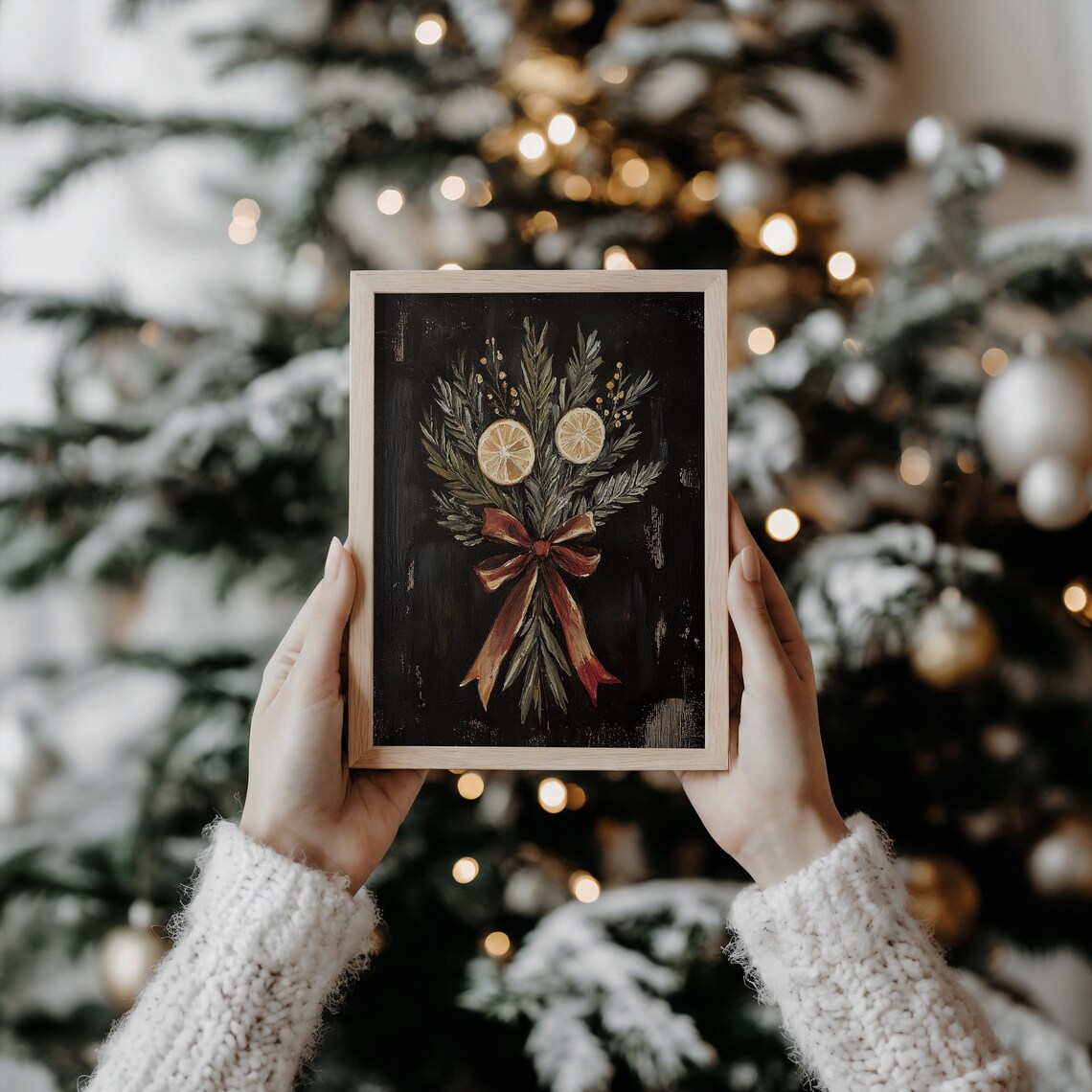 Christmas Citrus Pine Print, Rustic Holiday Decor - Image 2
