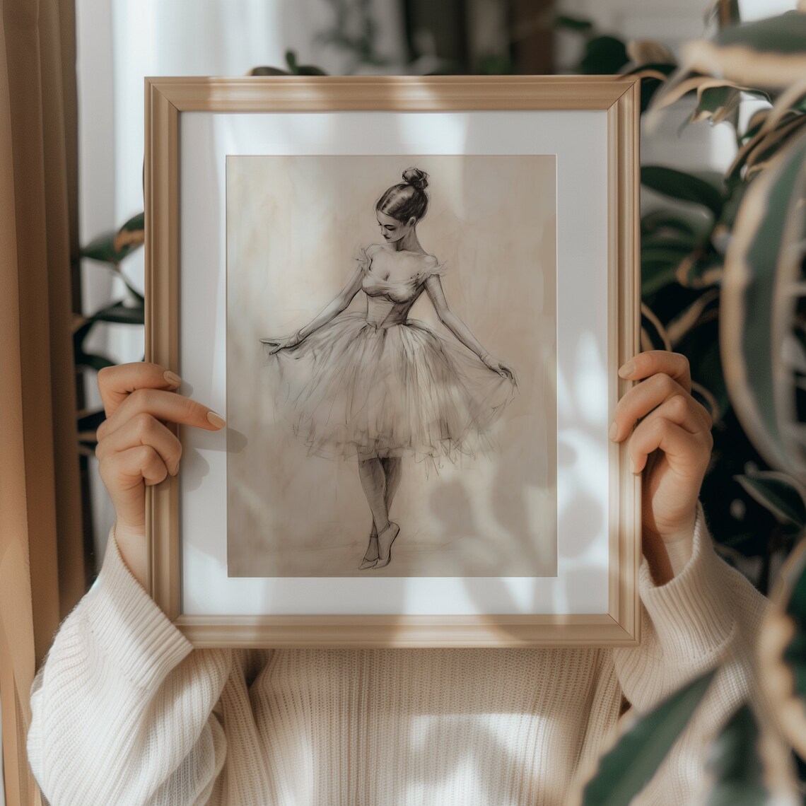 Ballerina Vintage Ballet Sketch Art Print - Image 3