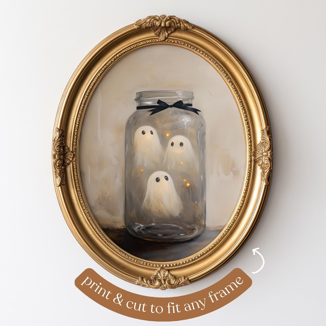 Ghosts In A Jar Halloween Farmhouse Art Print - Image 5