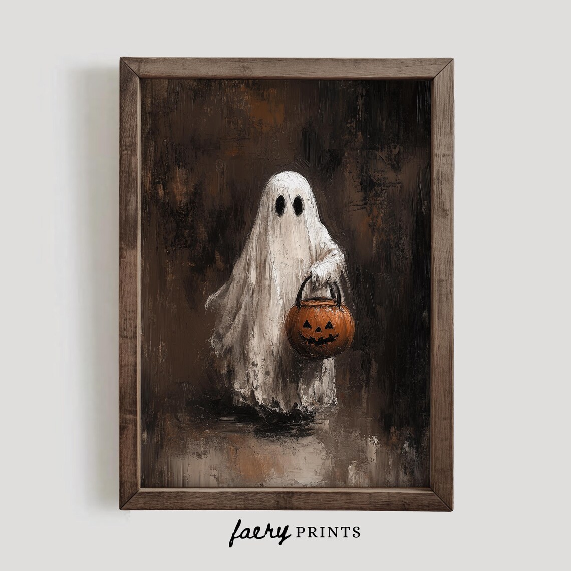 Halloween Ghost Print, Rustic Halloween Wall Art - Image 3