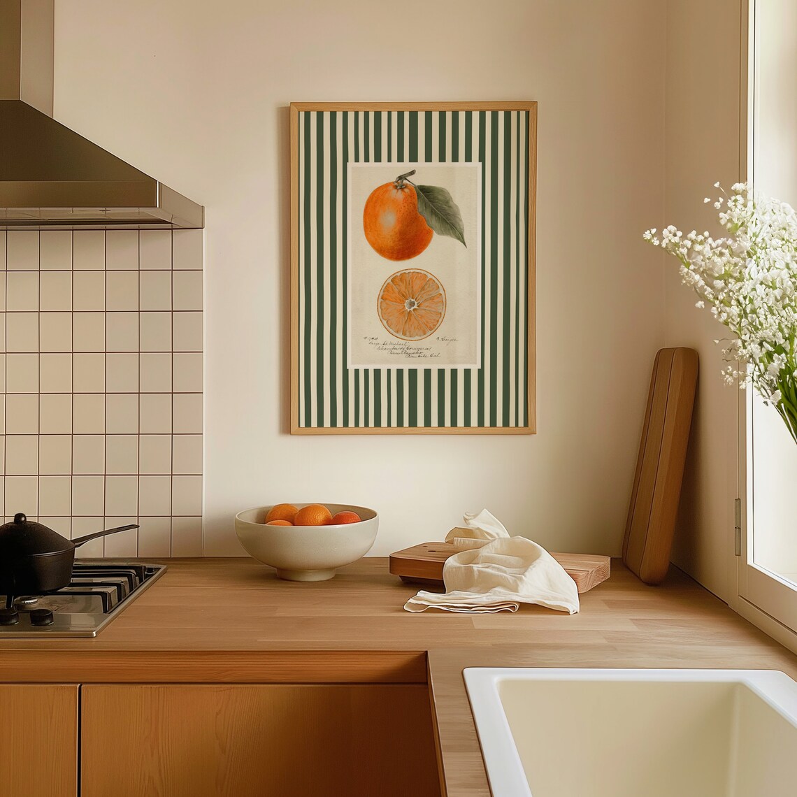 Orange Fruit Print, Modern Farmhouse Kitchen Art - Image 5