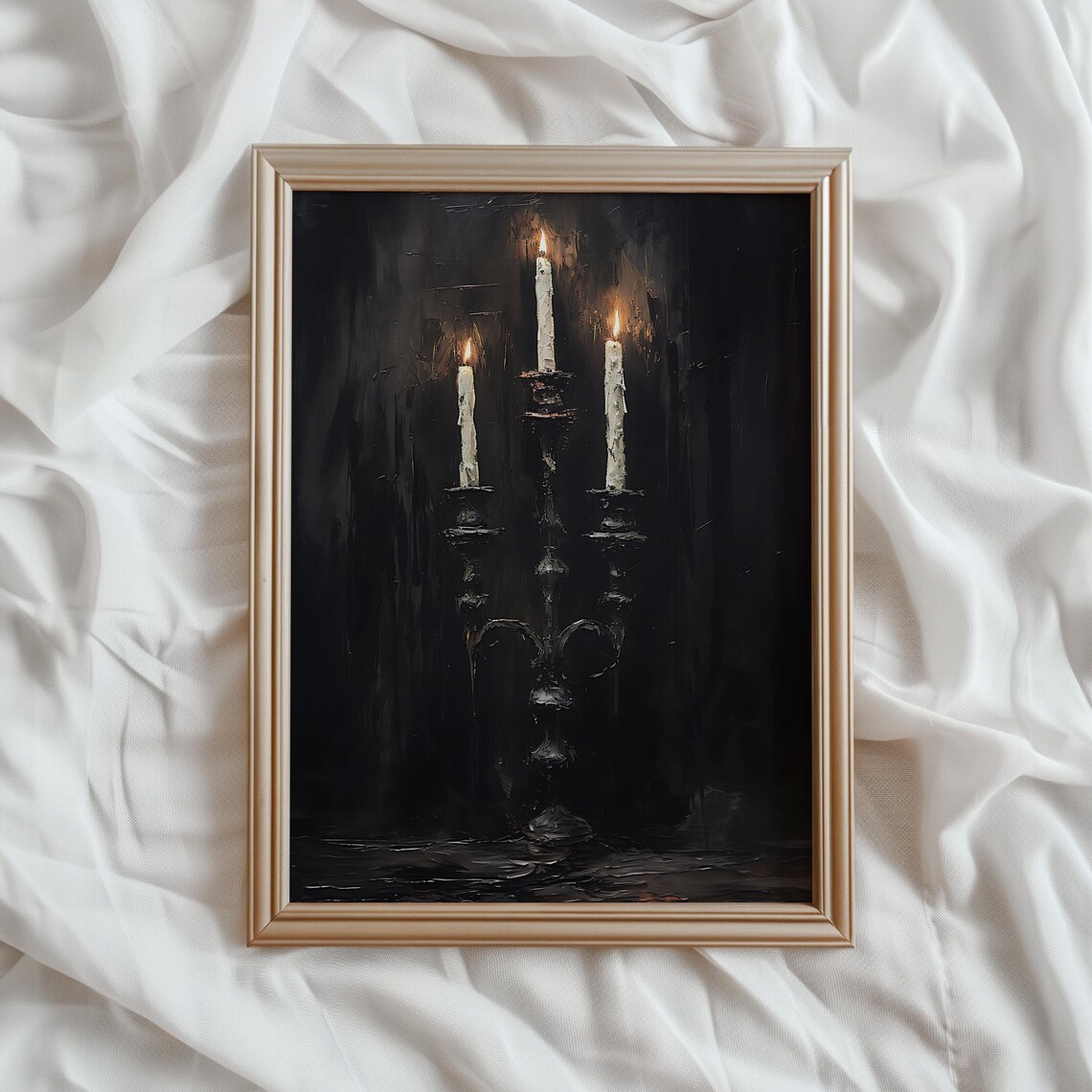 Halloween Candelabra Candle Art Print, Vintage Style - Image 2
