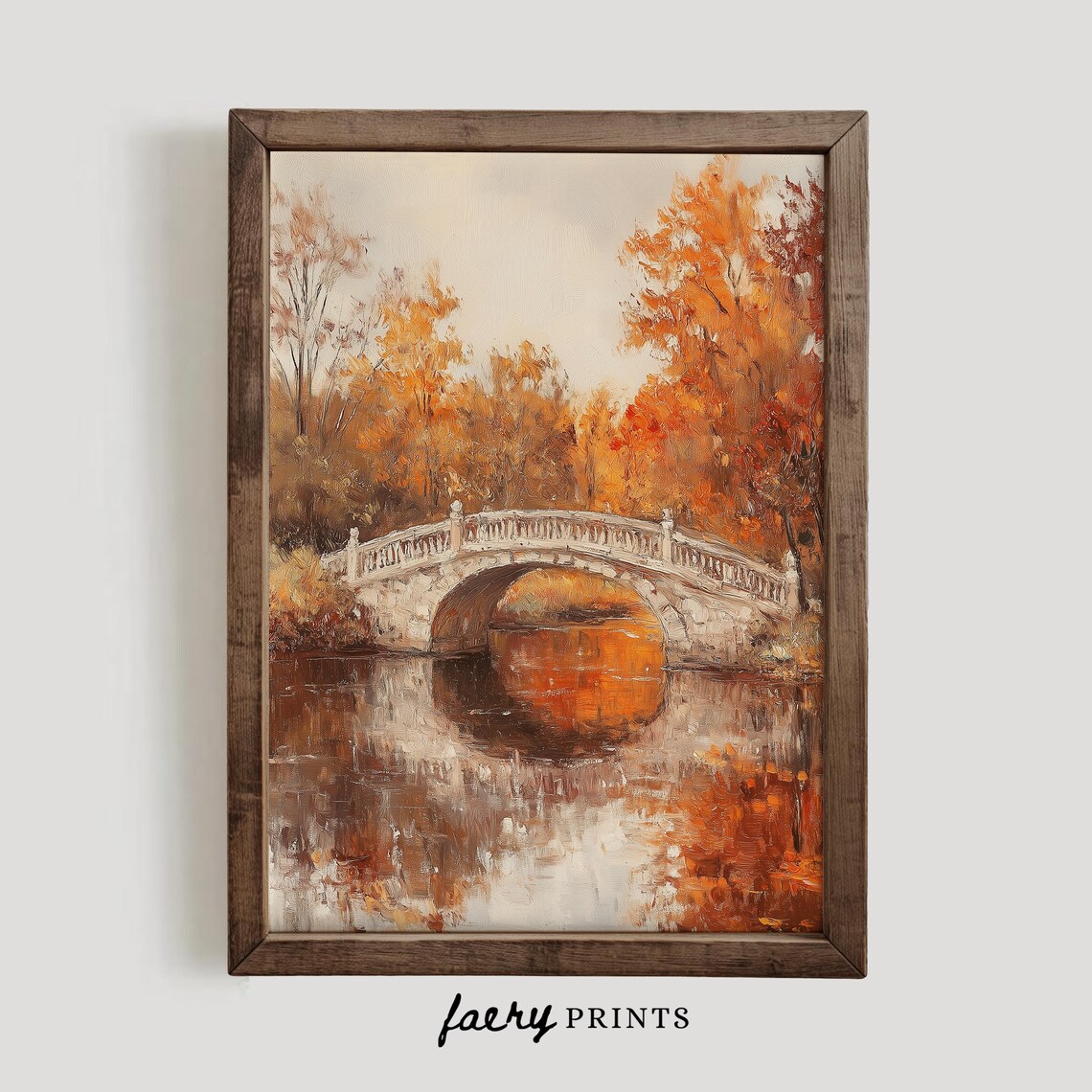 Autumn Bridge Print, Thanksgiving Decor Wall Art - Image 2