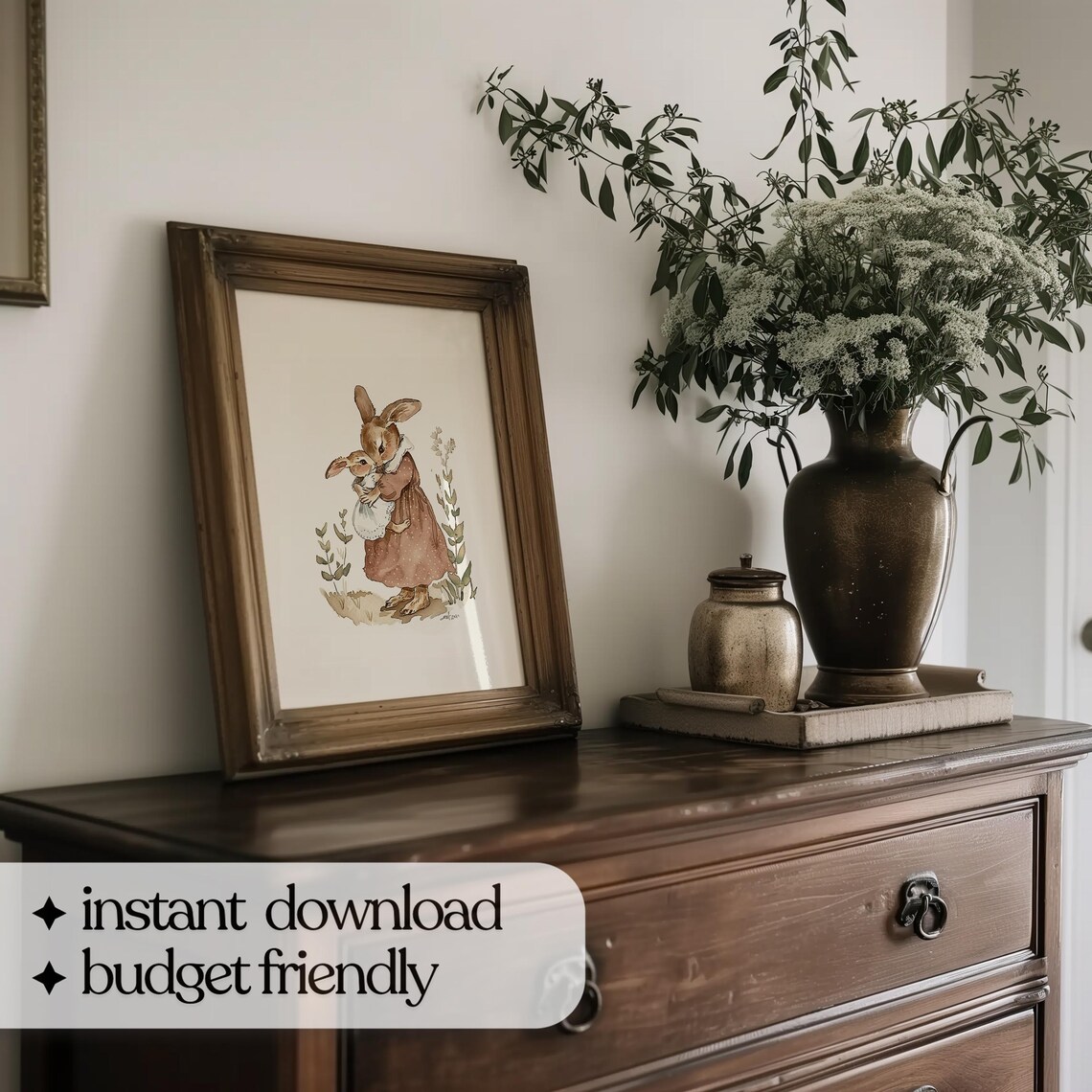 Rabbit Nursery Print, Vintage Nursery Decor - Image 5