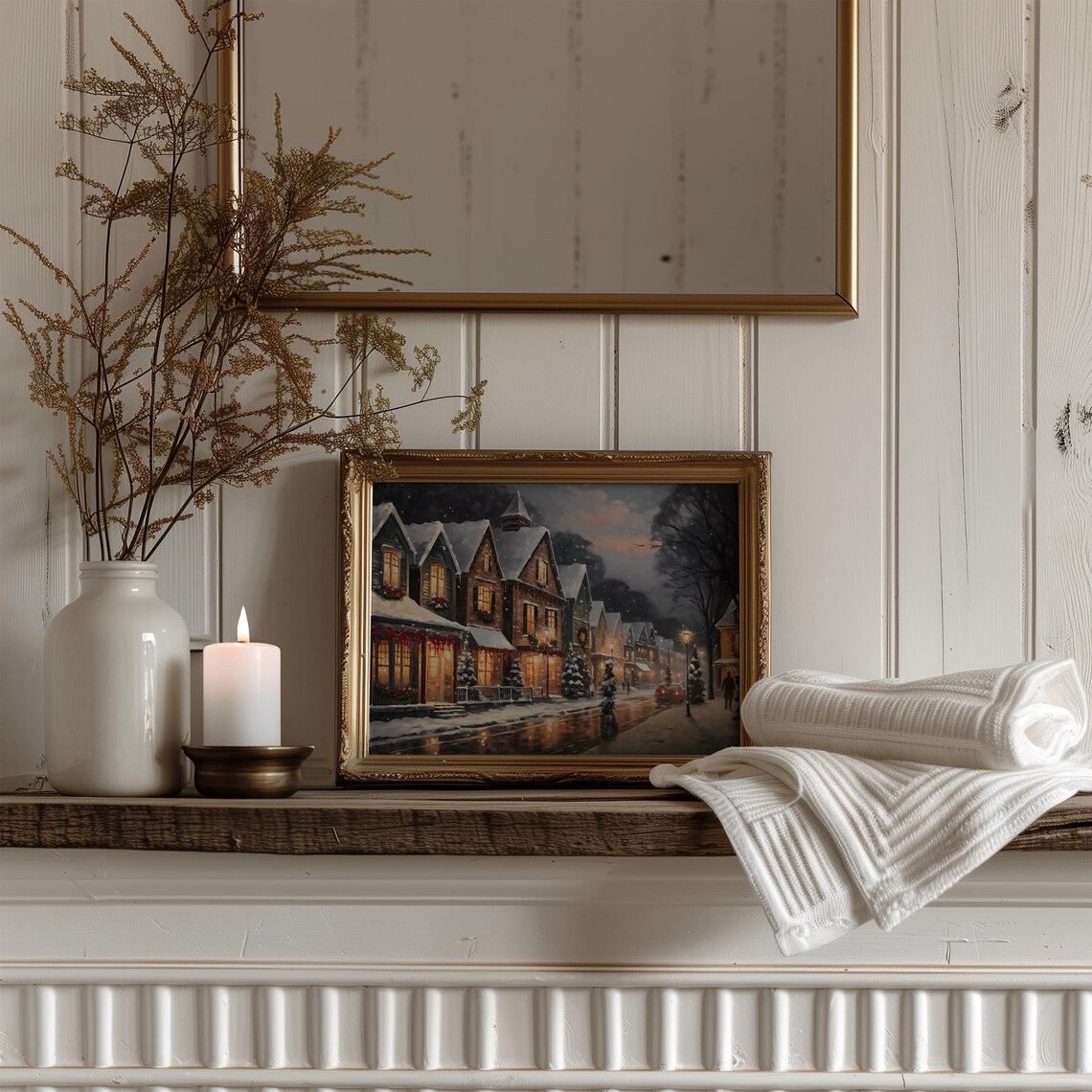 Christmas Town Winter Holiday Wall Art Print - Image 3