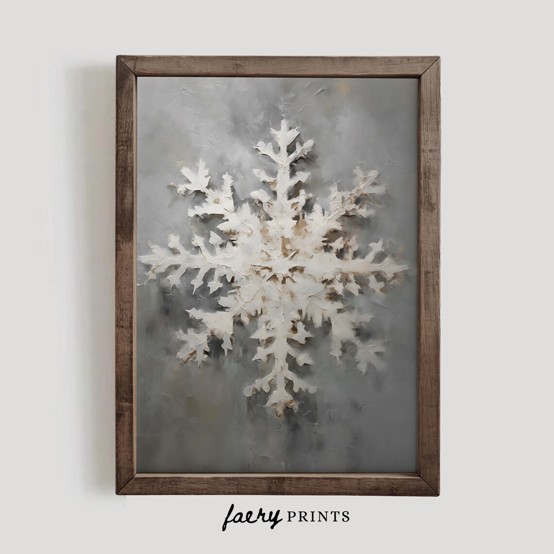 Snowflake Print, Vintage Winter Holiday Art Print - Image 3