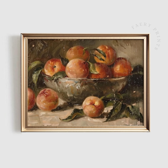 Rustic Peach Print, Farmhouse Kitchen Art
