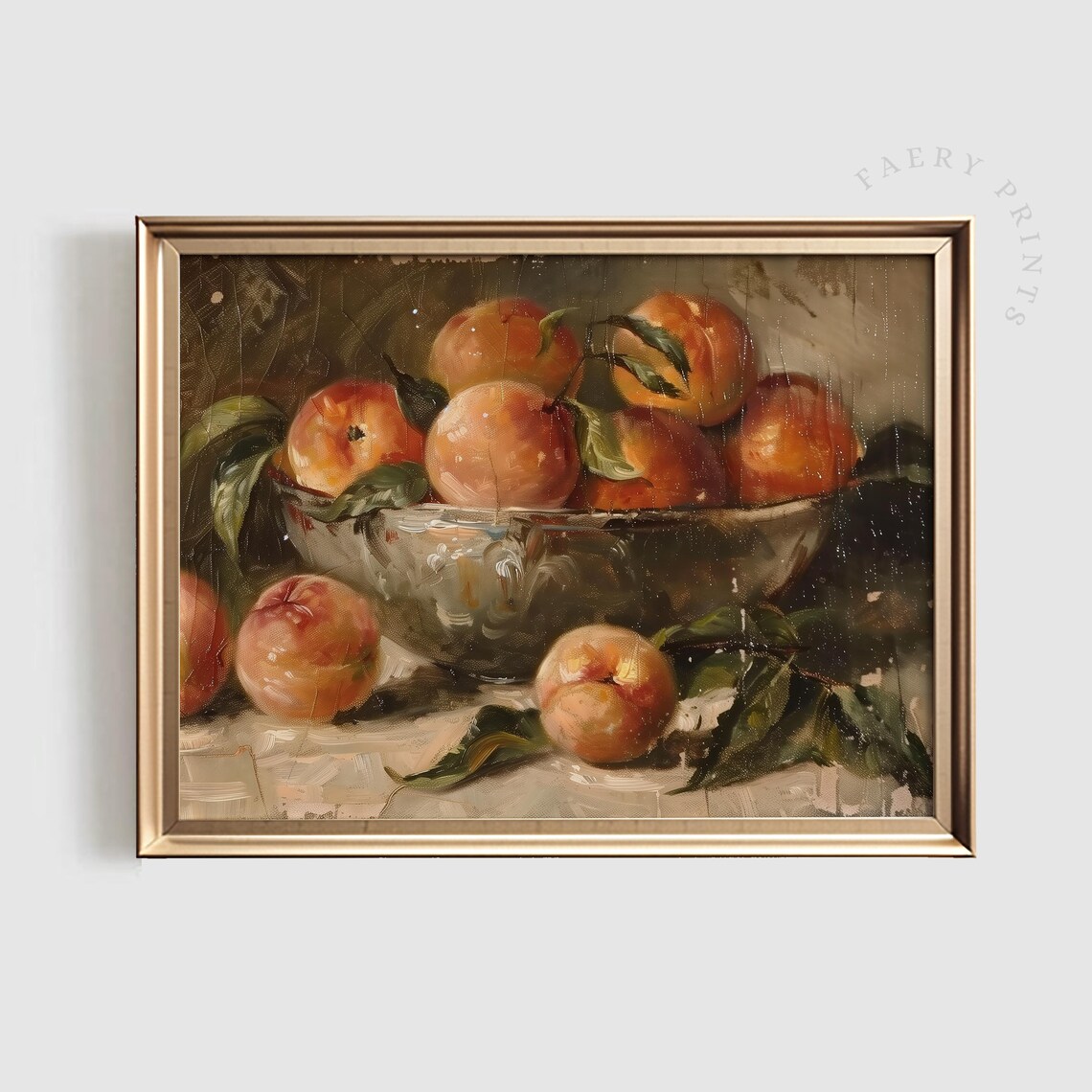 Rustic Peach Print, Farmhouse Kitchen Art