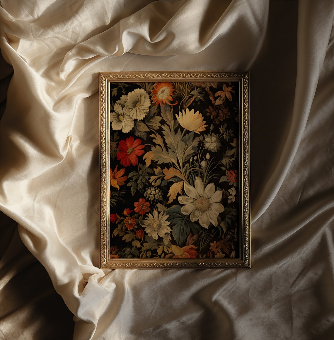 Floral Tapestry Print, Vintage Botanical Textile Art - Image 4