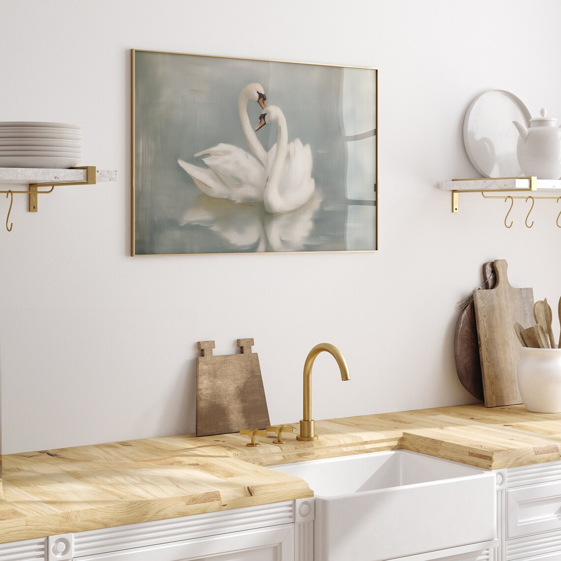 Swan Vintage Farmhouse Nursery Art Print - Image 5