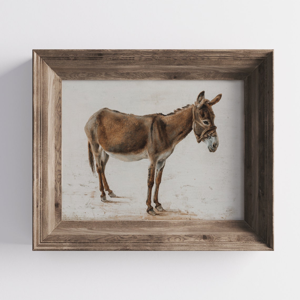 Vintage Brown Donkey Profile Rustic Farmhouse Animal Art Print - Image 2