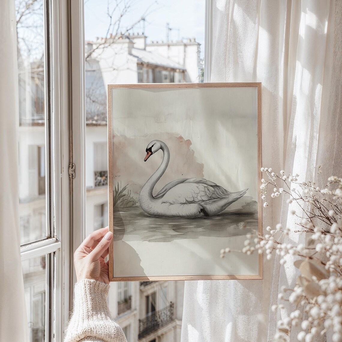 Swan Watercolor Art Print, Elegant Bird Illustration - Image 2