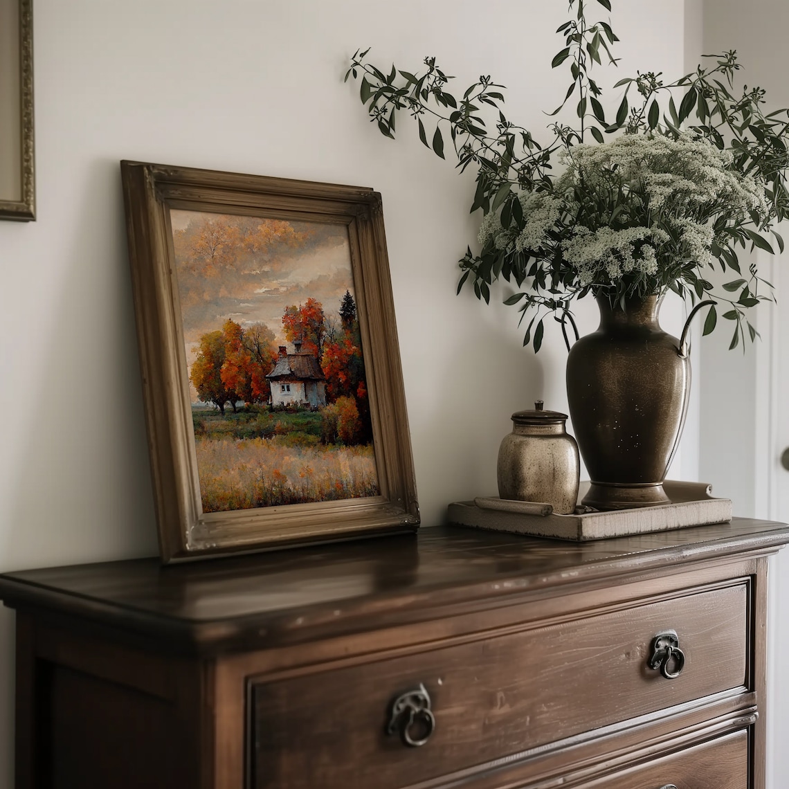 Fall Farmhouse Landscape Art Print, Rustic Countryside - Image 4
