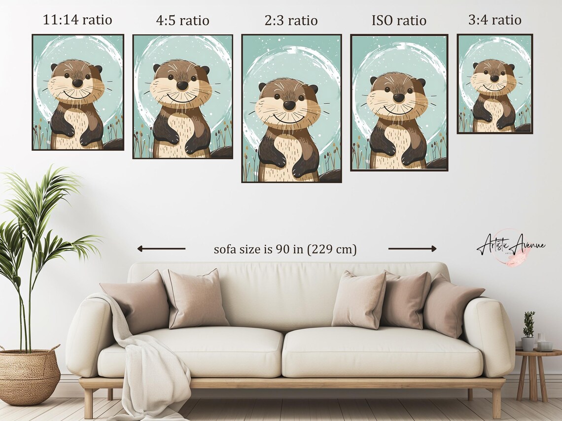 Cute Brown Bear Watercolor Woodland Nursery Room Decor Wall Art - Image 4