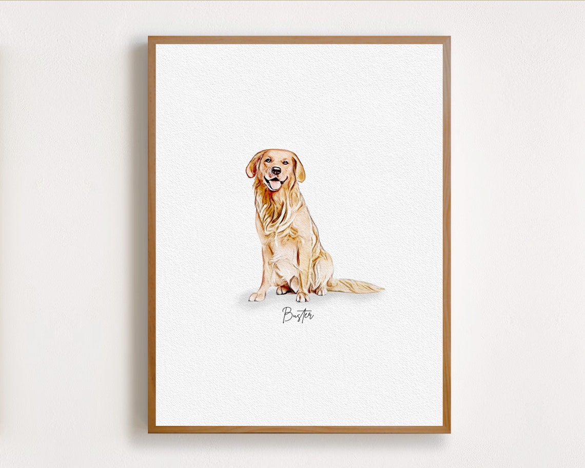 Custom Dog Portrait Watercolor Portrait From Photo Pet Painting Golden Retriever Personalised Dog Memorial Gift Dog Lover Gift Pet Loss - Image 7