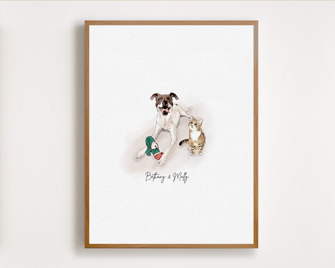 Dominique the Golden Retriever Watercolor Dog Portrait Poster - Image 2