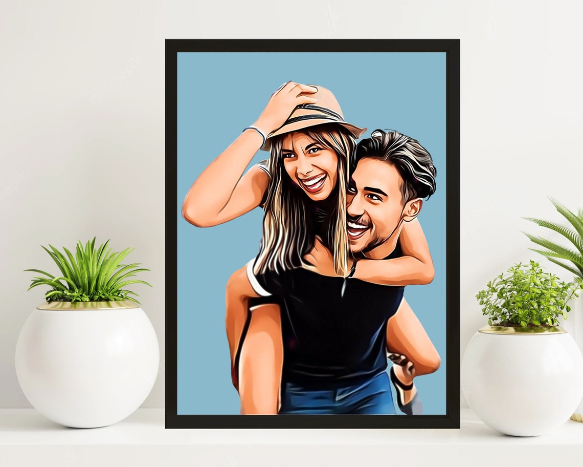 Two Best Friends Hugging Cheek to Cheek Cartoon Pop Art Poster - Image 6