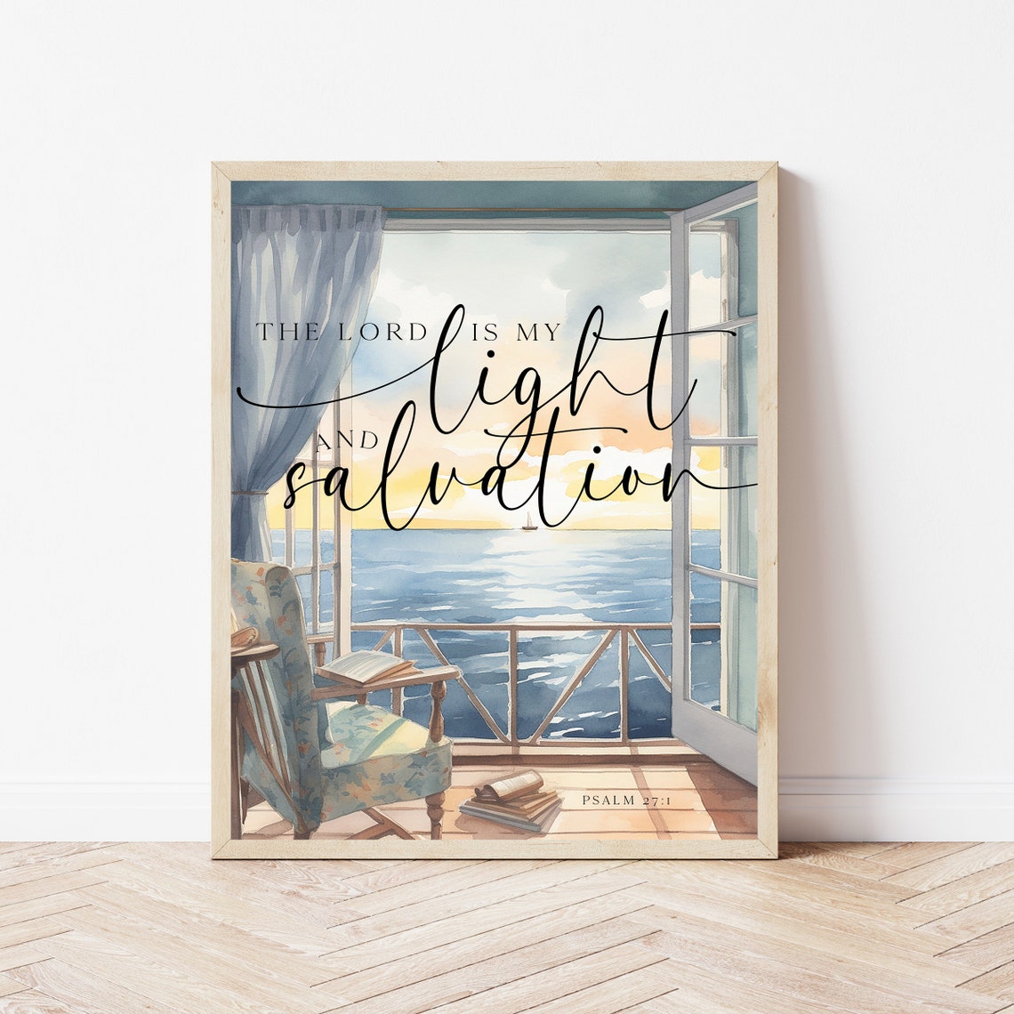 The Lord Is My Light And Salvation Psalm 27:1 Ocean View Wall Art