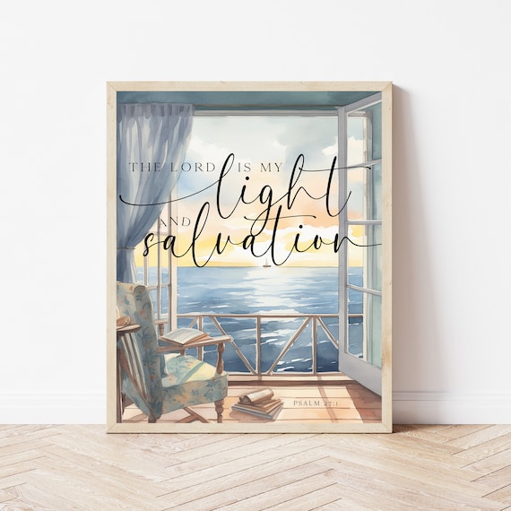 The Lord Is My Light And Salvation Psalm 27:1 Ocean View Wall Art