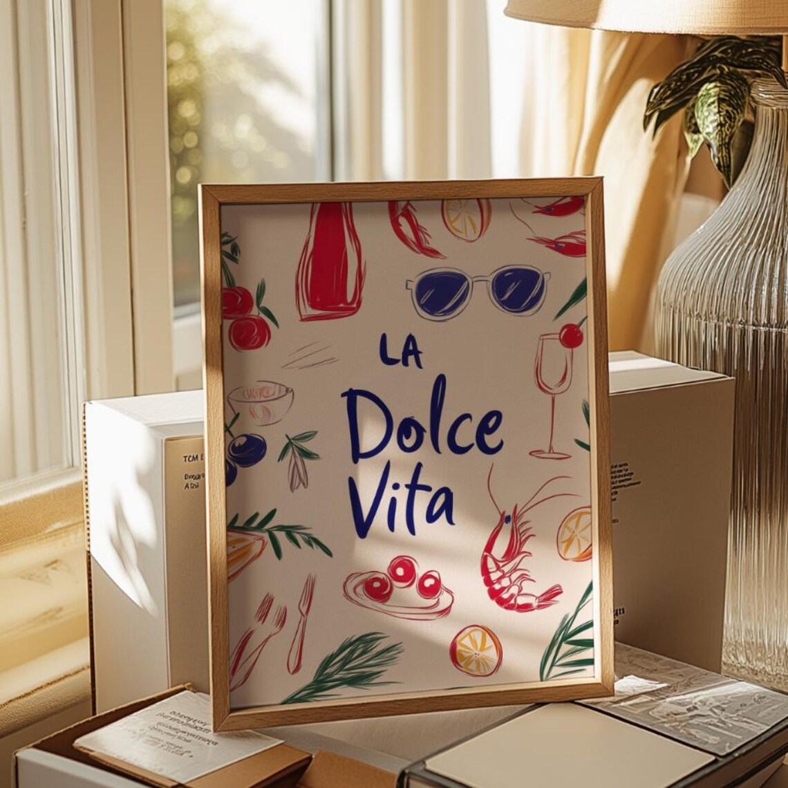 La Dolce Vita Retro Italian Quote, Kitchen Decor - Image 2