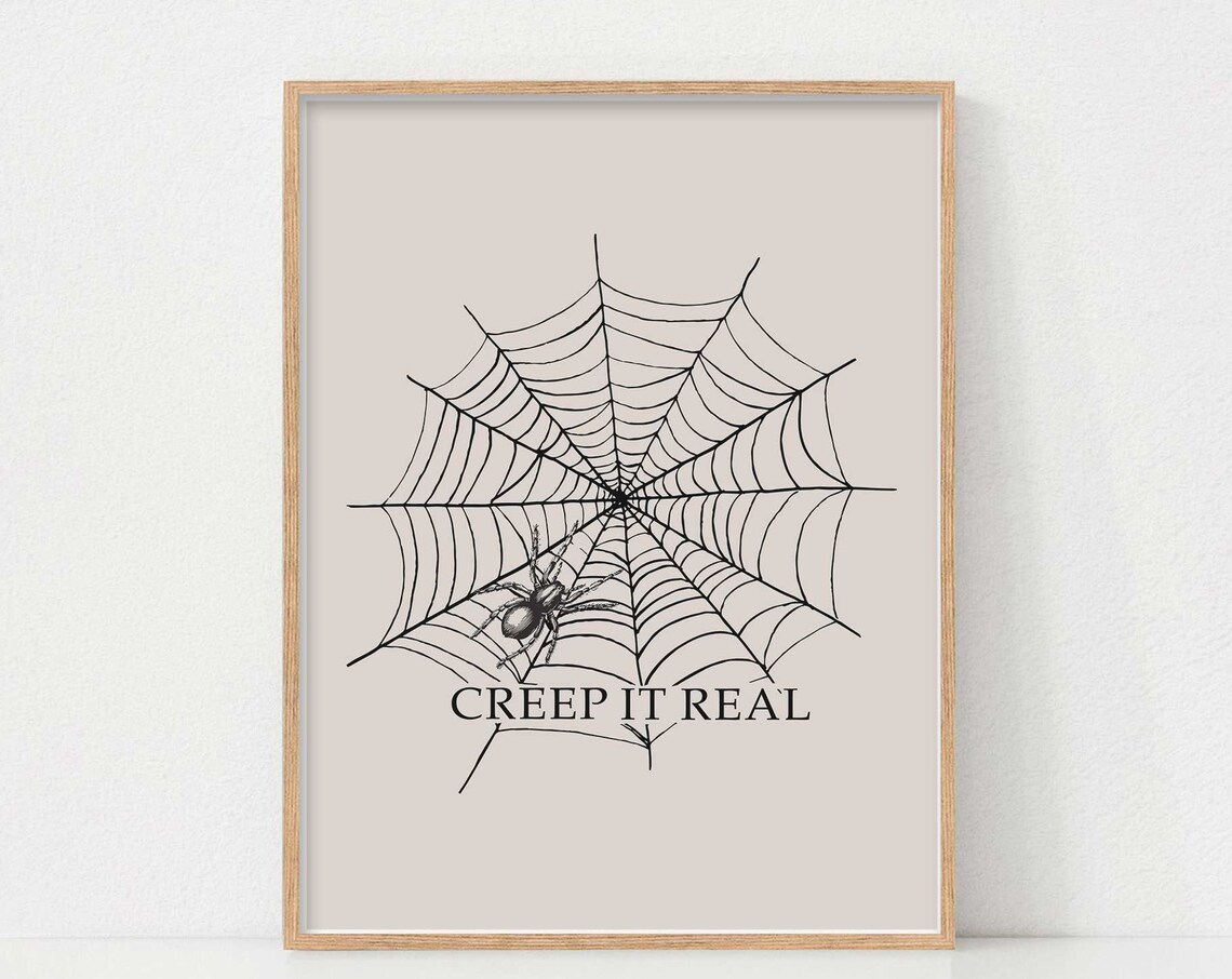 Halloween Spider Neutral Vintage Minimalist Art Print