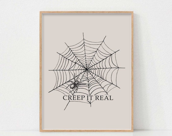 Halloween Spider Neutral Vintage Minimalist Art Print