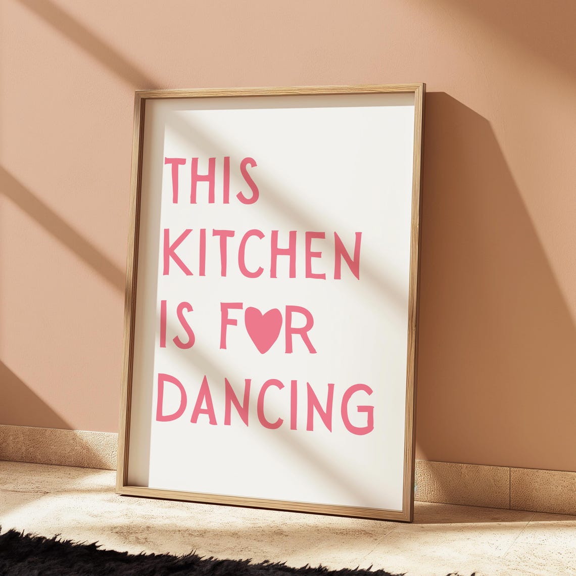 Pink Aesthetic Kitchen Decor Cute Dance Art Kitchen Wall Art Minimalist Heart Print Trendy Kitchen Poster Kitchen - Image 4