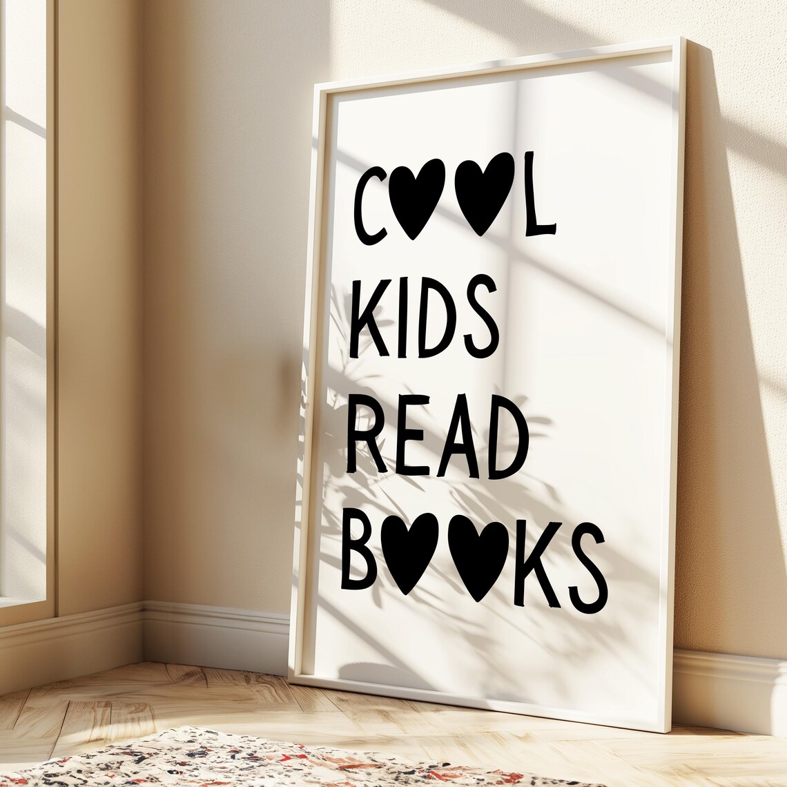 Cool Kids Read Books Heart Typography Kids Room Playroom Poster - Image 4