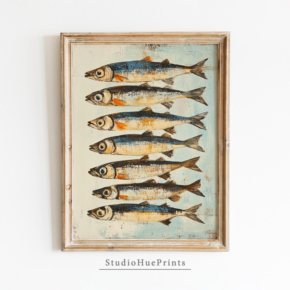 Sardines Vintage Sea Life Art Print, Kitchen Decor