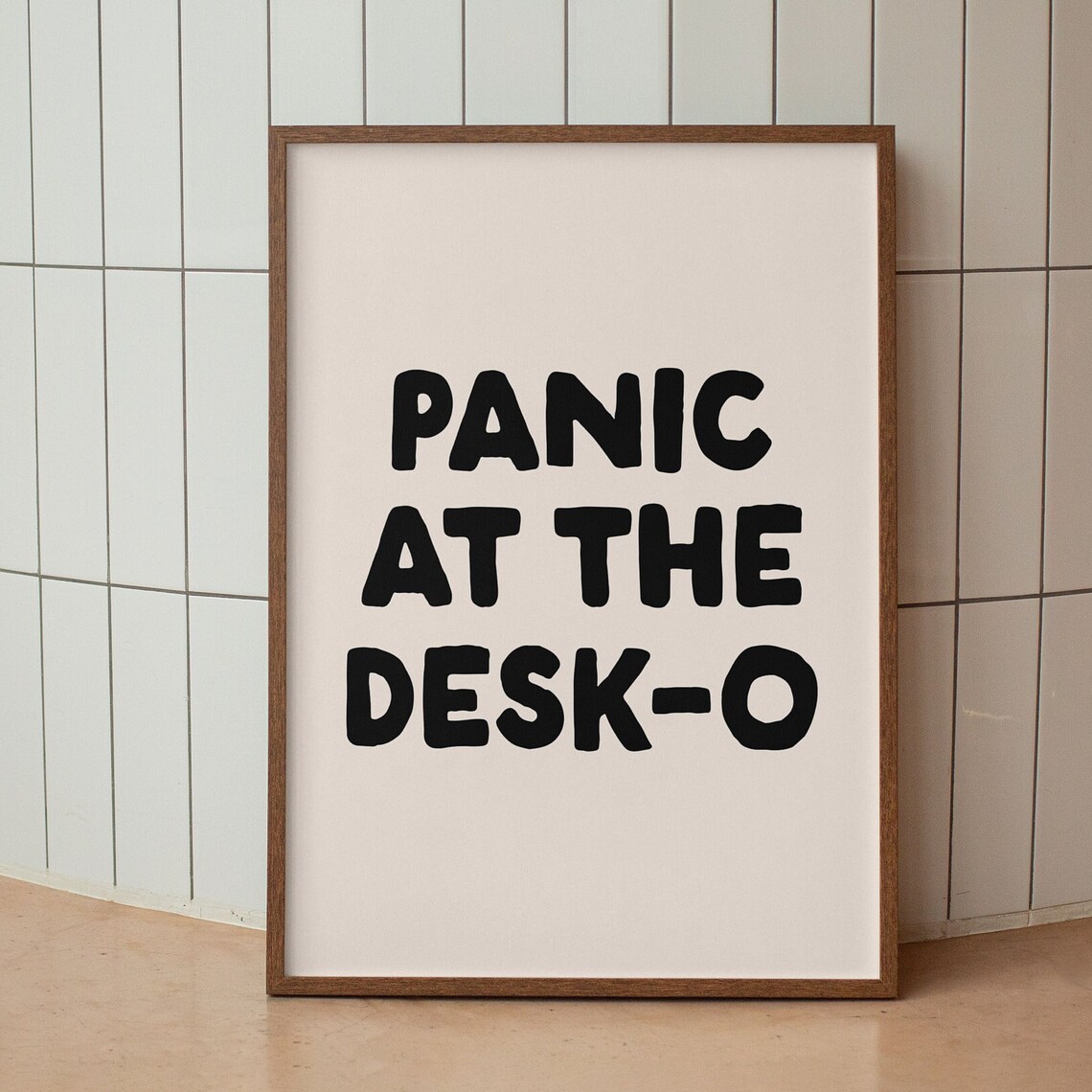 Panic At The Desk O Funny Neutral Office Art Print - Image 2