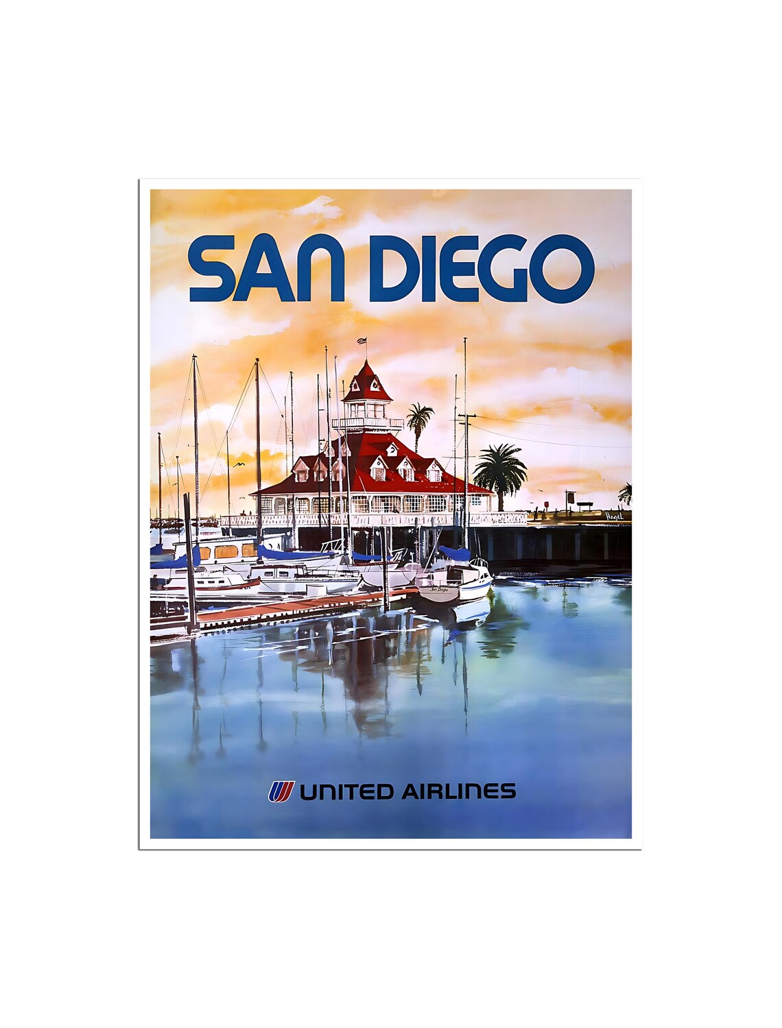 San Diego Travel Poster, California Home Decor Print