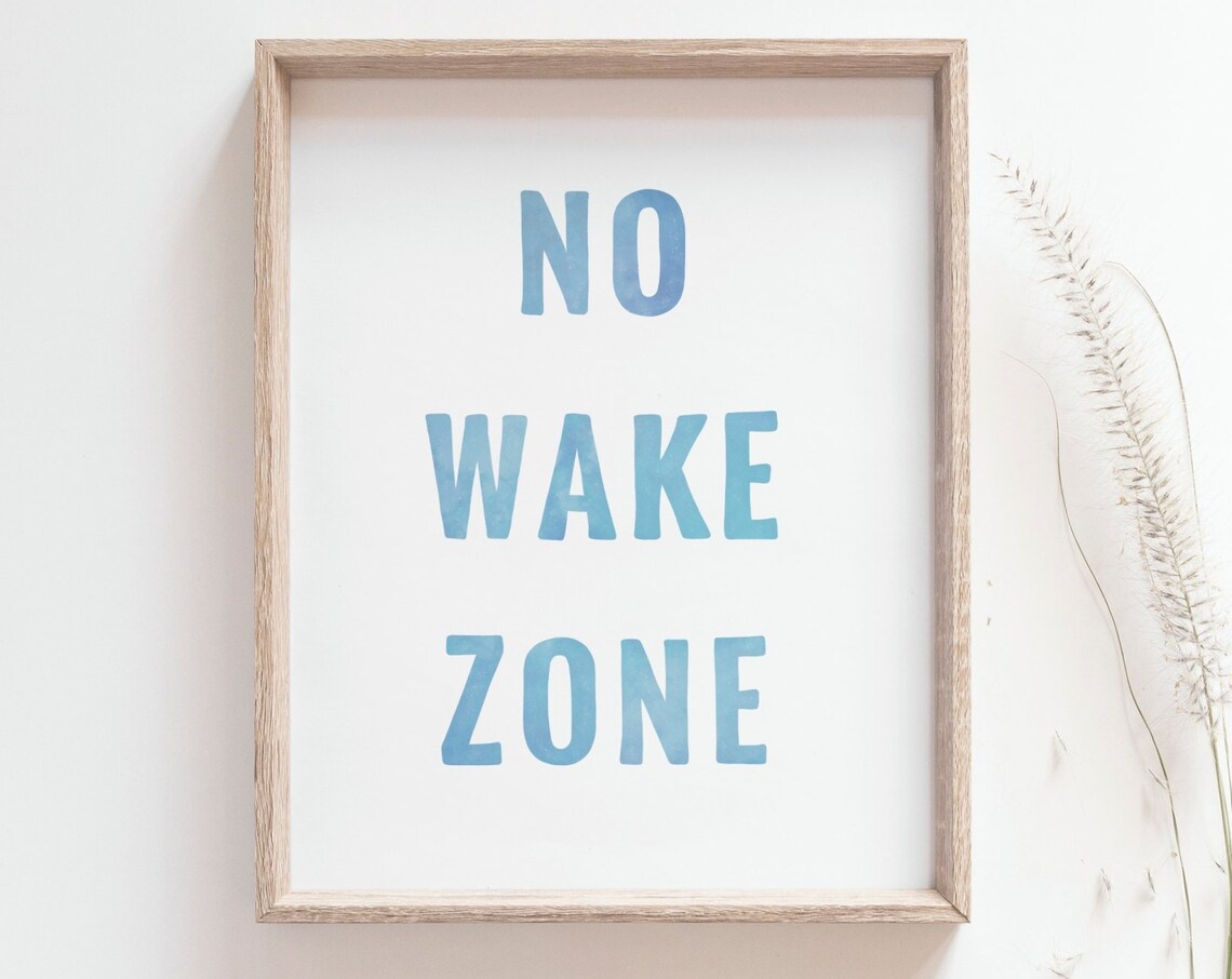 No Wake Zone Simple Line Surf Quote Poster