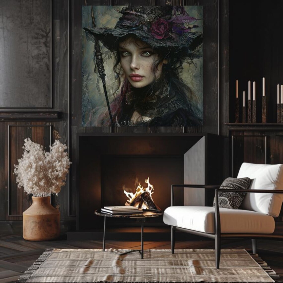 Gothic Witch Art Print, Dark Mystical Decor - Image 3