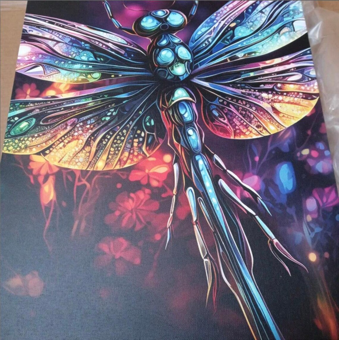 Iridescent Psychedelic Dragonfly Art, Boho Decor - Image 3